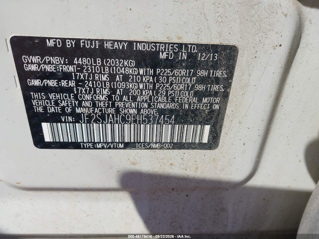 JF2SJAHC9EH537454 Subaru Forester 2.5i Limited