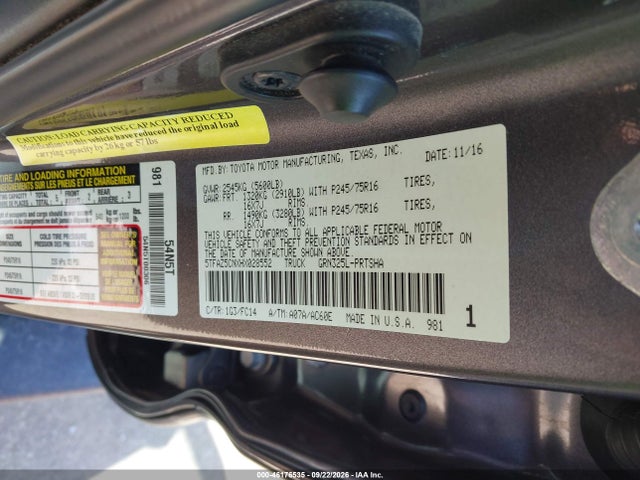 Продаж на аукціоні авто 2017 Toyota Tacoma Sr5 V6, vin: 5TFAZ5CNXHX028552, номер лоту: 46176535