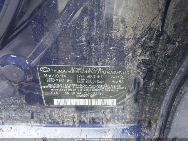 Продажа на аукционе авто 2014 Hyundai Elantra Se, vin: 5NPDH4AE2EH503793, номер лота: 46176554