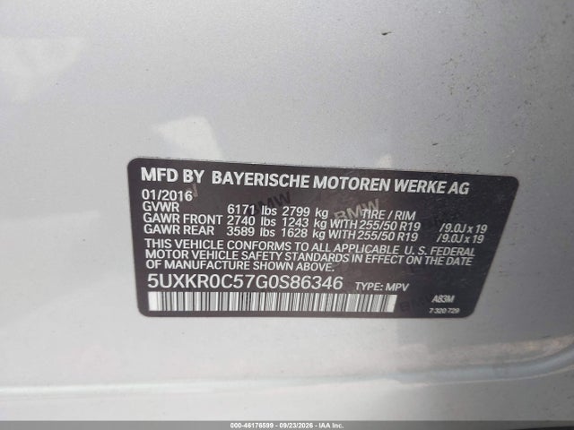 2016 Bmw X5 Xdrive35i მანქანა იყიდება აუქციონზე, vin: 5UXKR0C57G0S86346, აუქციონის ნომერი: 46176599