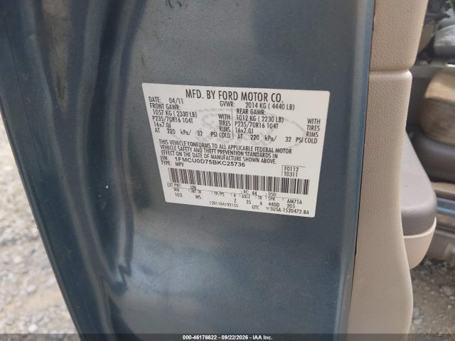 Продаж на аукціоні авто 2011 Ford Escape Xlt, vin: 1FMCU0D75BKC25736, номер лоту: 46176622