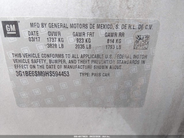 Chevrolet Cruze Lt Auto 2017 3G1BE6SM9HS594453 Image 9