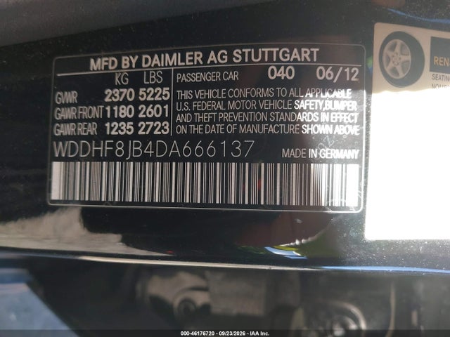 46176720 :رقم المزاد ، WDDHF8JB4DA666137 vin ، 2013 Mercedes-benz E 350 4matic مزاد بيع