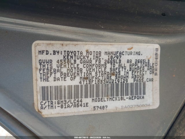 Продаж на аукціоні авто 1998 Toyota Avalon Xls, vin: 4T1BF18B3WU219129, номер лоту: 46176815