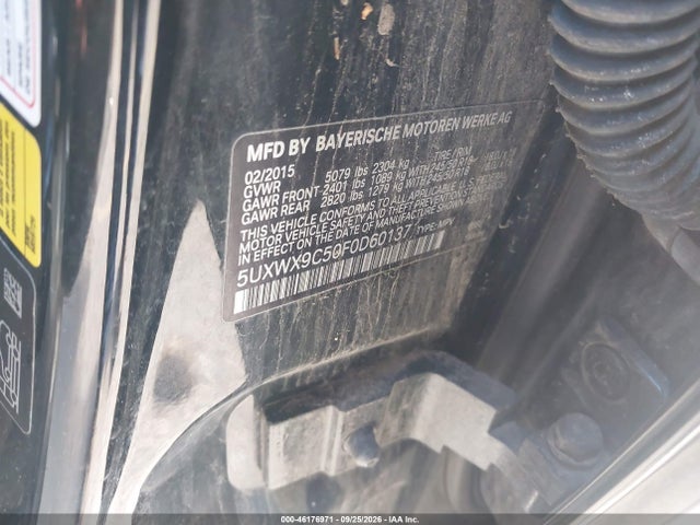2015 Bmw X3 Xdrive28i მანქანა იყიდება აუქციონზე, vin: 5UXWX9C50F0D60137, აუქციონის ნომერი: 46176971