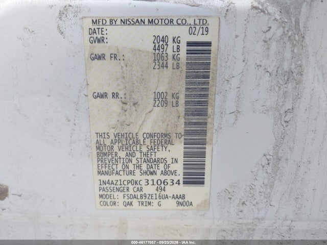 Nissan LEAF S 2019 1N4AZ1CP0KC310634 Image 9