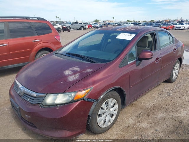 46177091 :رقم المزاد ، 2HGFB2F51CH596188 vin ، 2012 Honda Civic Lx مزاد بيع