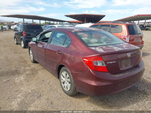 46177091 :رقم المزاد ، 2HGFB2F51CH596188 vin ، 2012 Honda Civic Lx مزاد بيع
