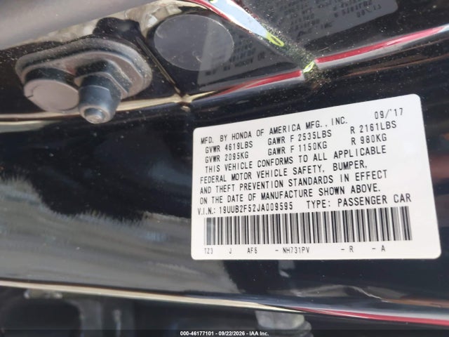 Продажа на аукционе авто 2018 Acura Tlx Tech Pkg, vin: 19UUB2F52JA009595, номер лота: 46177101