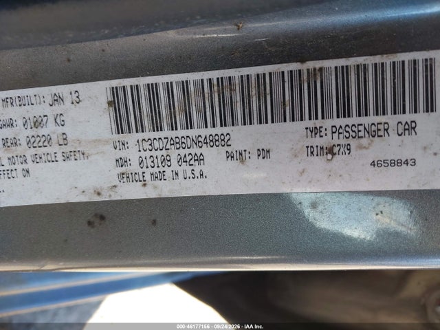 Aukcja sprzedaży 2013 Dodge Avenger Se, vin: 1C3CDZAB6DN648882, numer aukcji: 46177156