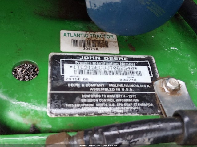 Продаж на аукціоні авто 2018 John Deere Ztrak, vin: 1TC915ECJJT062540, номер лоту: 46177462