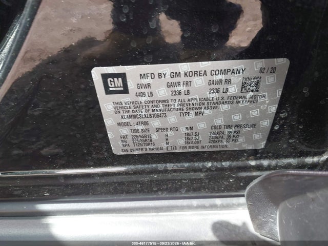 2020 Buick Encore Gx Awd Preferred მანქანა იყიდება აუქციონზე, vin: KL4MMCSLXLB106473, აუქციონის ნომერი: 46177515