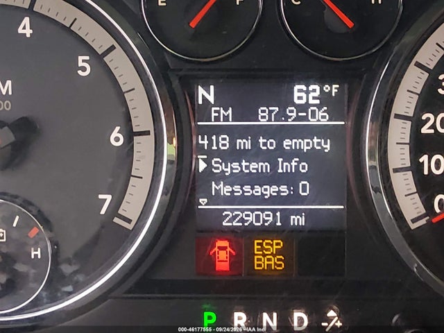 46177555 :رقم المزاد ، 1D3HB18P19S773105 vin ، 2009 Dodge Ram 1500 Slt/sport/trx مزاد بيع