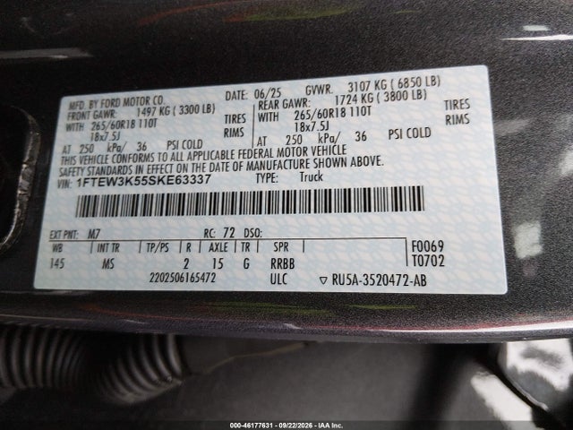 Ford F-150 Xlt 2025 1FTEW3K55SKE63337 Image 9