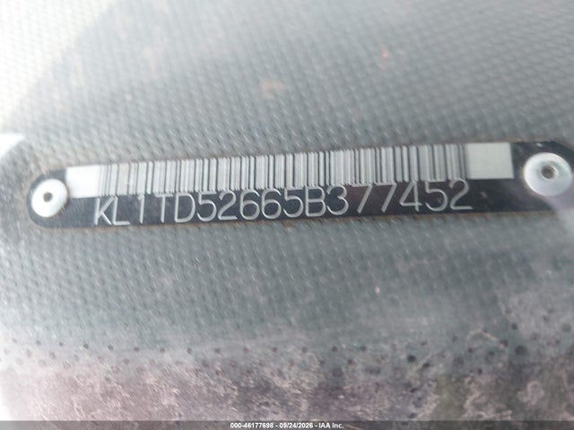 Aukcja sprzedaży 2005 Chevrolet Aveo Ls, vin: KL1TD52665B377452, numer aukcji: 46177698