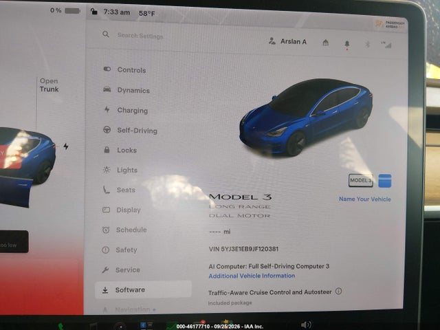 46177710 :رقم المزاد ، 5YJ3E1EB9JF120381 vin ، 2018 Tesla Model 3 Long Range/performance مزاد بيع