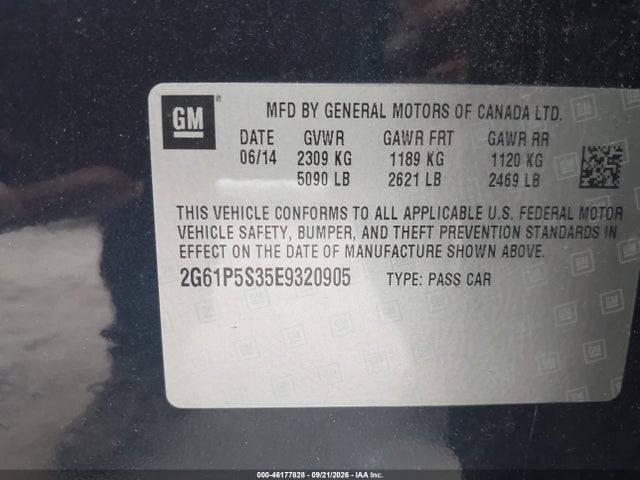 2014 Cadillac Xts Premium მანქანა იყიდება აუქციონზე, vin: 2G61P5S35E9320905, აუქციონის ნომერი: 46177828