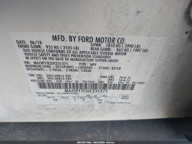 Ford Ecosport Se 2018 MAJ3P1TE3JC231275 Image 9