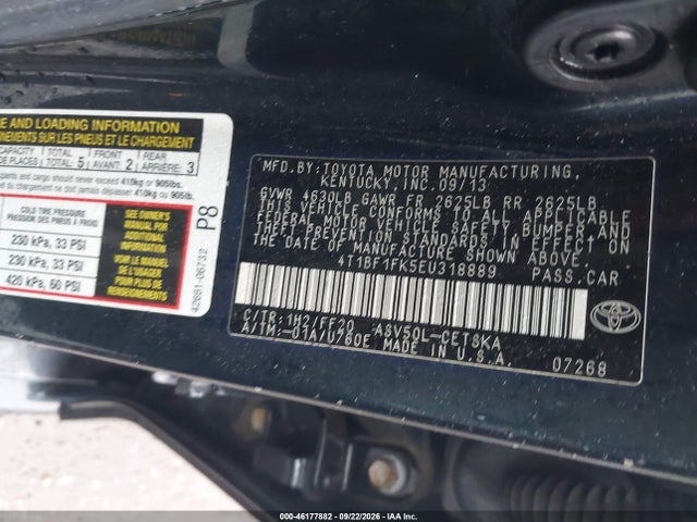 Продаж на аукціоні авто 2014 Toyota Camry Se Sport, vin: 4T1BF1FK5EU318889, номер лоту: 46177882