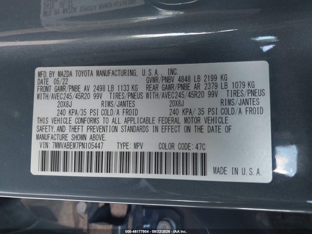 Продажа на аукционе авто 2023 Mazda Cx-50 2.5 S Premium Plus, vin: 7MMVABEM7PN105447, номер лота: 46177904