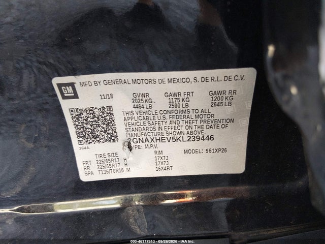 3GNAXHEV5KL239446 Chevrolet EQUINOX LS