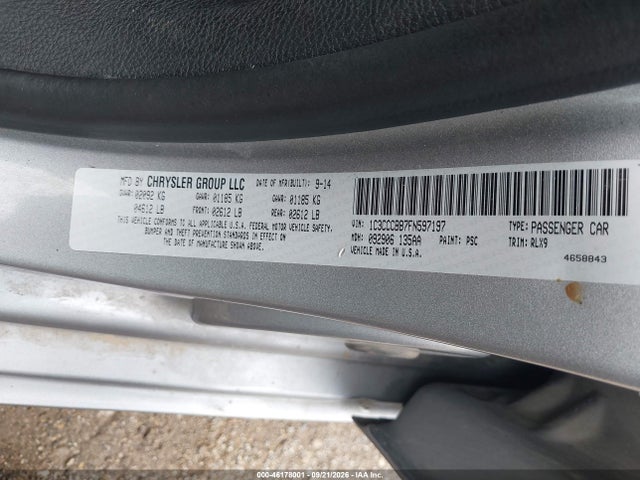 Продаж на аукціоні авто 2015 Chrysler 200 S, vin: 1C3CCCBB7FN597197, номер лоту: 46178001