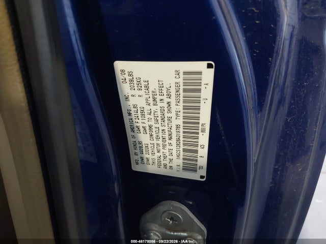 Продаж на аукціоні авто 2008 Honda Accord 2.4 Ex-l, vin: 1HGCS12828A019785, номер лоту: 46178086