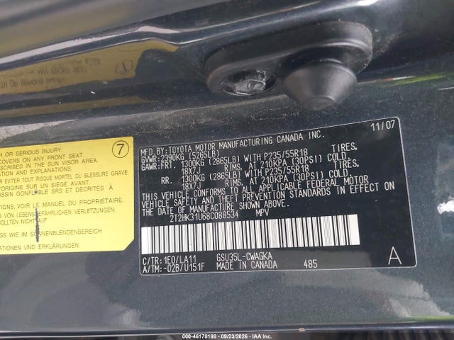 Aukcja sprzedaży 2008 Lexus Rx 350, vin: 2T2HK31U68C088534, numer aukcji: 46178188