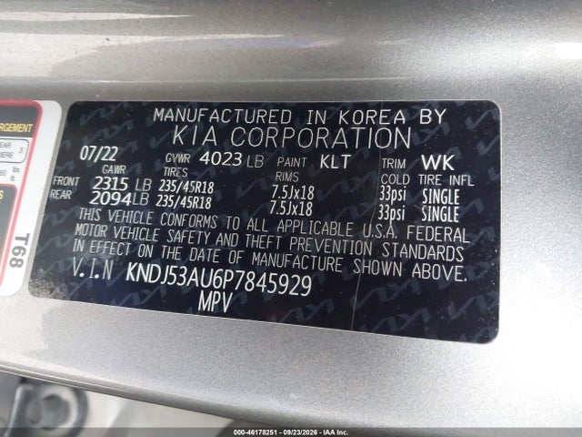 Auction sale of the 2023 Kia Soul Gt-line, vin: KNDJ53AU6P7845929, lot number: 46178251