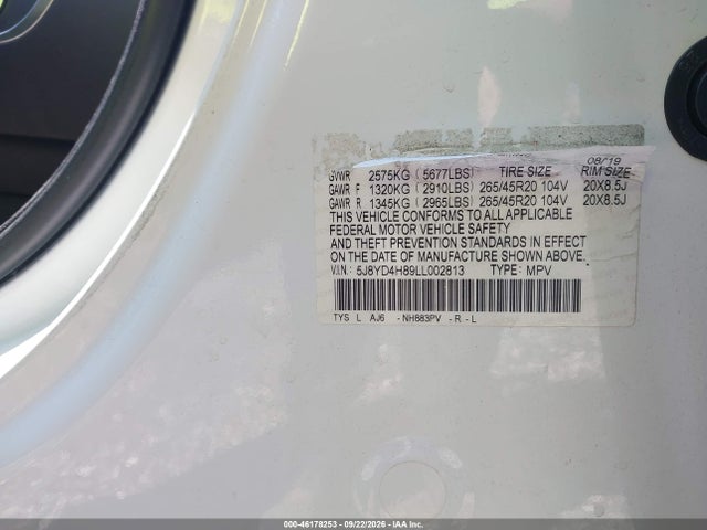 Продаж на аукціоні авто 2020 Acura Mdx Advance Package, vin: 5J8YD4H89LL002813, номер лоту: 46178253