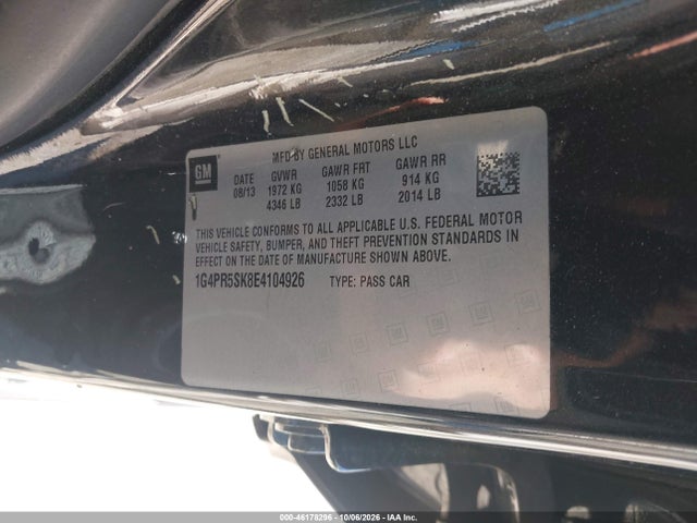 Продаж на аукціоні авто 2014 Buick Verano Convenience Group, vin: 1G4PR5SK8E4104926, номер лоту: 46178296
