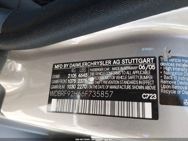 Продаж на аукціоні авто 2006 Mercedes-benz C 280 Luxury 4matic, vin: WDBRF92H66F735857, номер лоту: 46178365