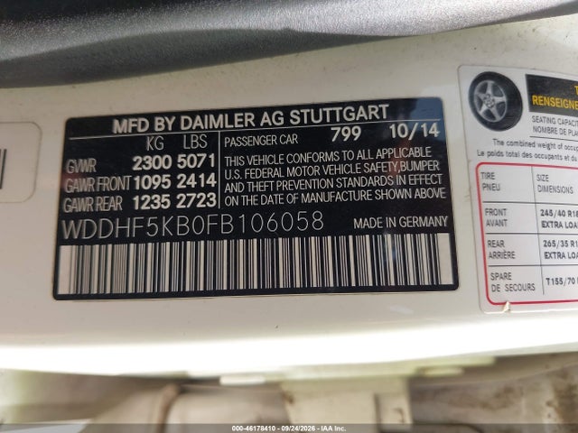 WDDHF5KB0FB106058 Mercedes-Benz E 350