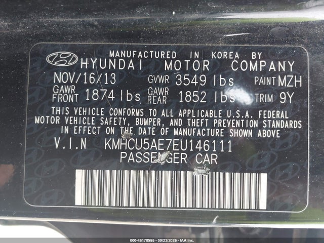 Aukcja sprzedaży 2014 Hyundai Accent Se, vin: KMHCU5AE7EU146111, numer aukcji: 46178555
