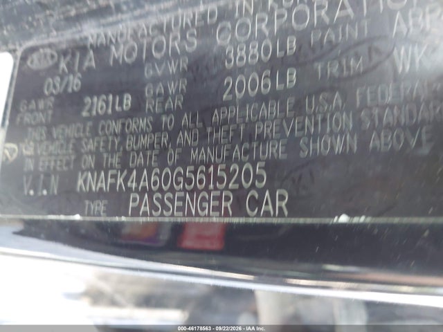 Продаж на аукціоні авто 2016 Kia Forte Lx, vin: KNAFK4A60G5615205, номер лоту: 46178563
