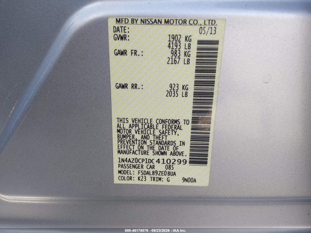Продажа на аукционе авто 2013 Nissan Leaf S, vin: 1N4AZ0CP1DC410299, номер лота: 46178576