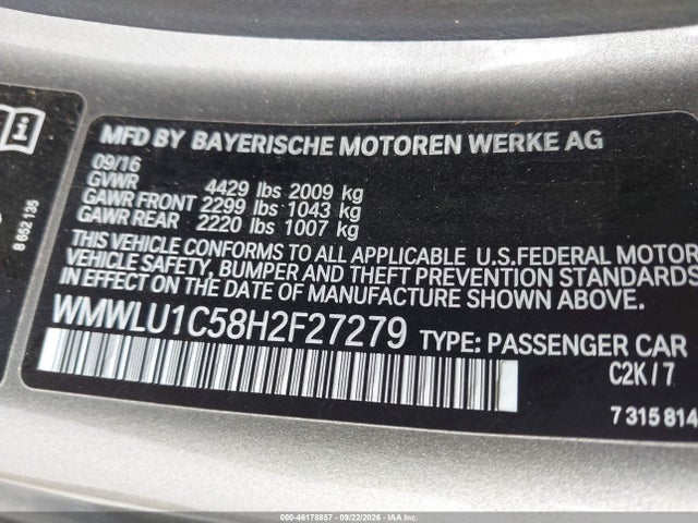 Продаж на аукціоні авто 2017 Mini Clubman Cooper, vin: WMWLU1C58H2F27279, номер лоту: 46178857