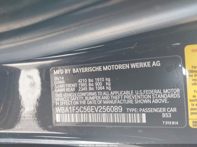 WBA1F5C56EV256089 BMW 228I
