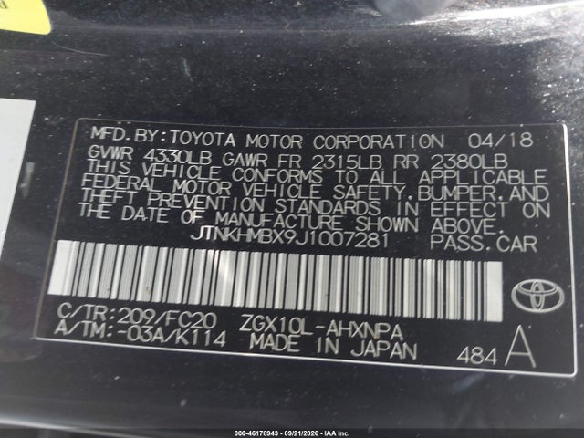 Продаж на аукціоні авто 2018 Toyota C-hr Xle, vin: JTNKHMBX9J1007281, номер лоту: 46178943