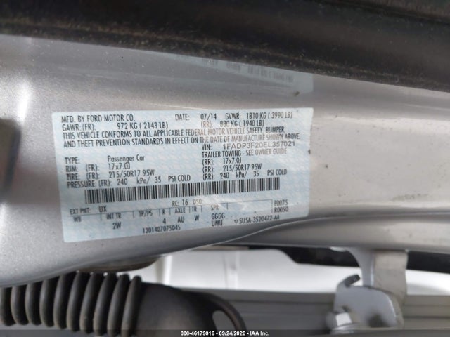 Ford FOCUS SE 2014 1FADP3F20EL357021 Image 9
