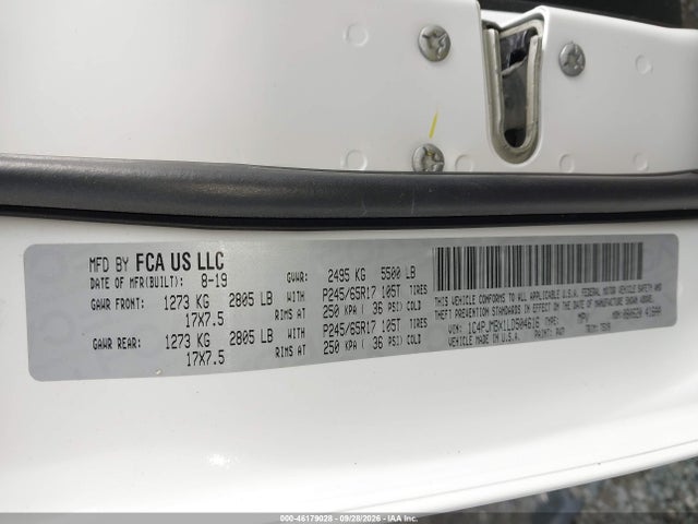 2020 Jeep Cherokee Trailhawk 4x4 მანქანა იყიდება აუქციონზე, vin: 1C4PJMBX1LD504616, აუქციონის ნომერი: 46179028