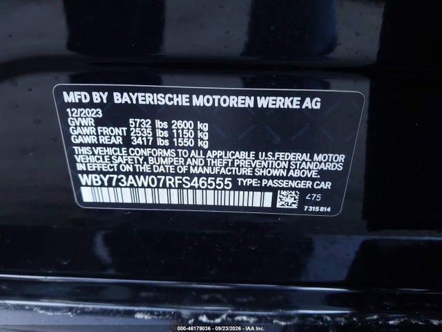 BMW I4 Gran Coupe Edrive40 2024 WBY73AW07RFS46555 Image 9