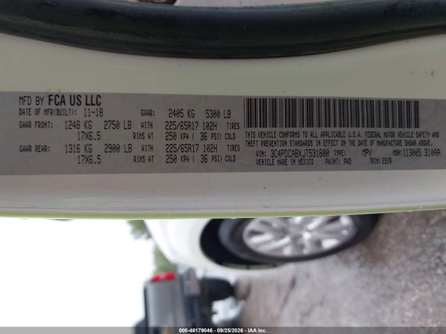 Aukcja sprzedaży 2018 Dodge Journey Se, vin: 3C4PDCABXJT531800, numer aukcji: 46179046