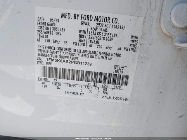 Aukcja sprzedaży 2023 Ford Police Interceptor Utility, vin: 1FM5K8AB2PGB11239, numer aukcji: 46179052