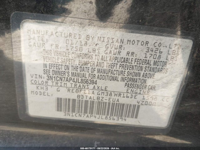 Nissan Versa 1.6 Sv 2018 3N1CN7AP4JL856394 Image 9