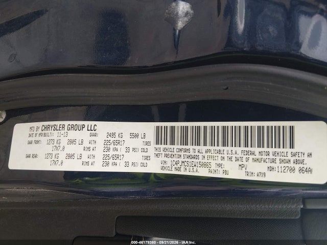 2014 Jeep Cherokee Latitude მანქანა იყიდება აუქციონზე, vin: 1C4PJMCS1EW150865, აუქციონის ნომერი: 46179380