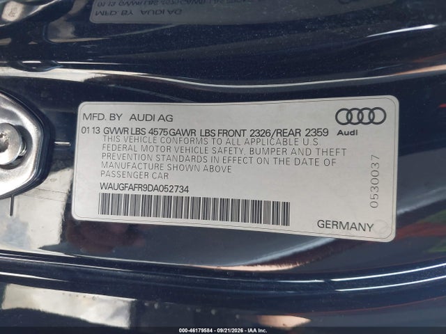 Aukcja sprzedaży 2013 Audi A5 2.0t Premium, vin: WAUGFAFR9DA052734, numer aukcji: 46179584