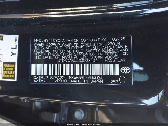 JTDADABU3S3027404 Toyota Prius Limited Awd-e