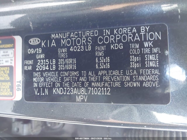 Продажа на аукционе авто 2020 Kia Soul Lx, vin: KNDJ23AU8L7102112, номер лота: 46179684