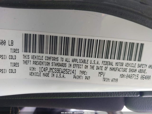 Продаж на аукціоні авто 2014 Jeep Cherokee Latitude, vin: 1C4PJMCS9EW252141, номер лоту: 46179740